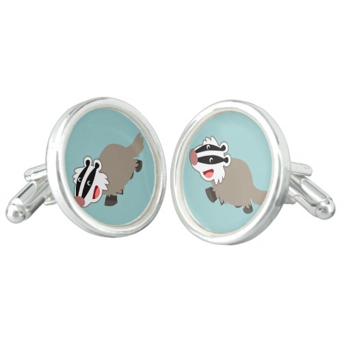 Cute Cartoon Badger Cufflinks