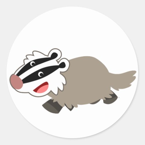 Cute Cartoon Badger Sticker