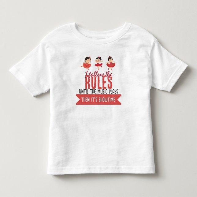 Cute Cartoon Ballerina Birthday Toddler Girls T-shirt (Front)