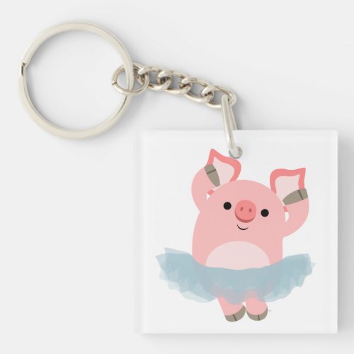 Cute Cartoon Ballerina Pig Acrylic Keychain