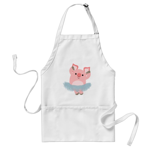 Cute Cartoon Ballerina Pig Apron (Front)