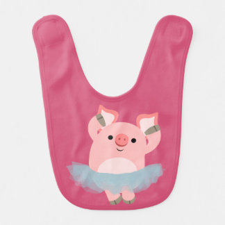 Cute Cartoon Ballerina Pig Baby Bib