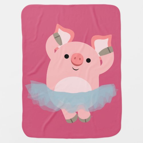 Cute Cartoon Ballerina Pig Baby Blanket