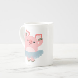 Cute Cartoon Ballerina Pig Bone China Mug