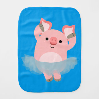 Cute Cartoon Ballerina Pig Burp Cloth