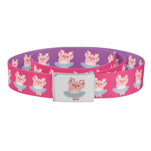 Cute Cartoon Ballerina Pig Casual Belt