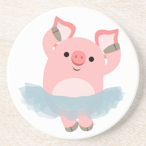 Cute Cartoon Ballerina Pig Coaster