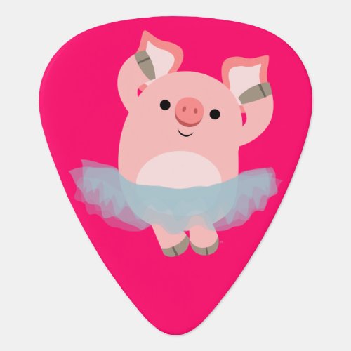 Cute Cartoon Ballerina Pig Guitar Pick