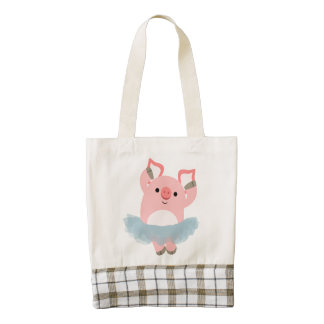 Cute Cartoon Ballerina Pig Heart Bag