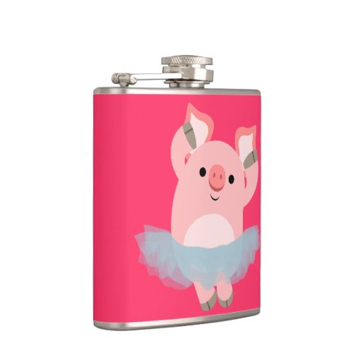 Cute Cartoon Ballerina Pig Hip Flask