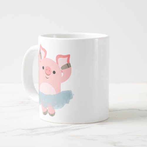 Cute Cartoon Ballerina Pig Jumbo Mug