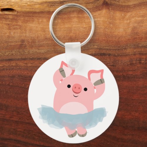 Cute Cartoon Ballerina Pig Keychain