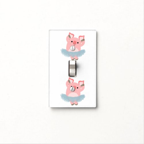 Cute Cartoon Ballerina Pig Light Switch Cover