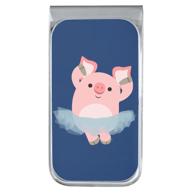 Cute Cartoon Ballerina Pig Money Clip (Front Vertical)