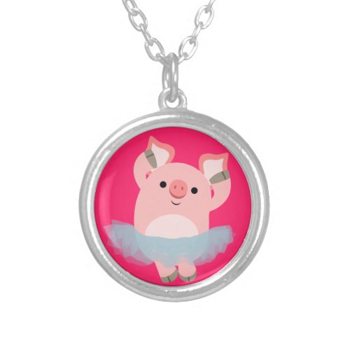 Cute Cartoon Ballerina Pig Necklace