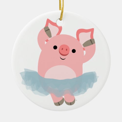 Cute Cartoon Ballerina Pig Ornament