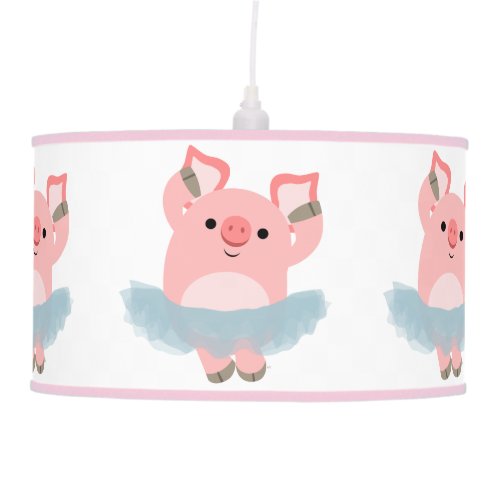 Cute Cartoon Ballerina Pig Pendant Lamp