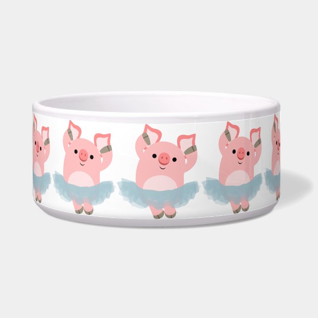 Cute Cartoon Ballerina Pig Pet Bowl (Left)