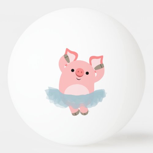 Cute Cartoon Ballerina Pig Ping Pong Ball