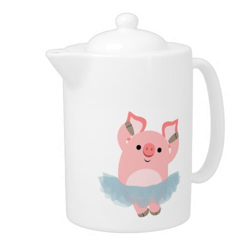 Cute Cartoon Ballerina Pig Teapot