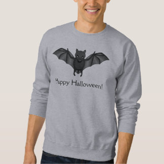 Cute Cartoon Bat And Happy Halloween Text Sweatshirt
