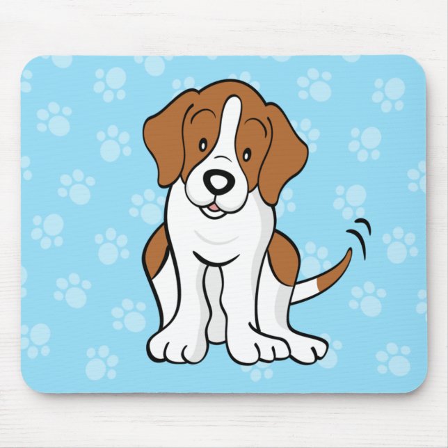 Cute Cartoon Beagle Mousepad (Front)