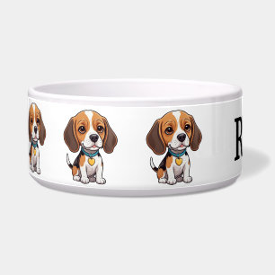 Cute Cartoon Beagle Personalize Bowl