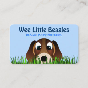 Cute Cartoon Beagle Puppy Dog Breeder Business Card