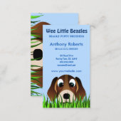 Cute Cartoon Beagle Puppy Dog in Grass Breeder Business Card (Front/Back)