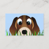Cute Cartoon Beagle Puppy Dog in Grass Breeder Business Card (Back)
