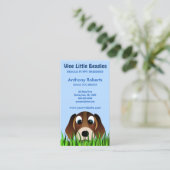 Cute Cartoon Beagle Puppy Dog in Grass Breeder Business Card (Standing Front)