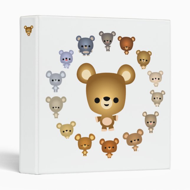 Cute Cartoon Bear Babies Avery Binder (Front/Spine)