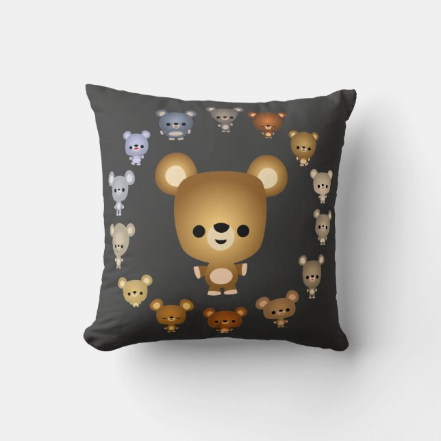 Cute Cartoon Bear Babies Pillow (Front)