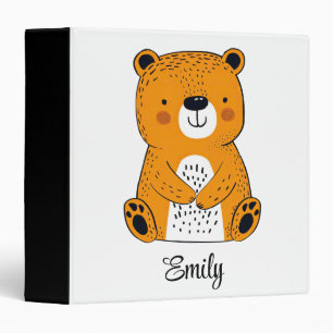 Cute cartoon bear decoration 3 ring binder