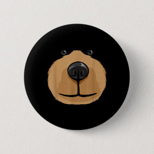 Cute Cartoon Bear Face Head Costume Party Button