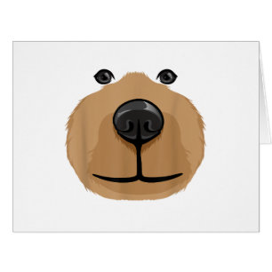 Cute Cartoon Bear Face Head Costume Party Cards