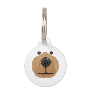 Cute Cartoon Bear Face Head Costume Party Pet ID Tag