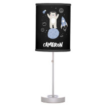 Cute Cartoon Bear In Space Table Lamp