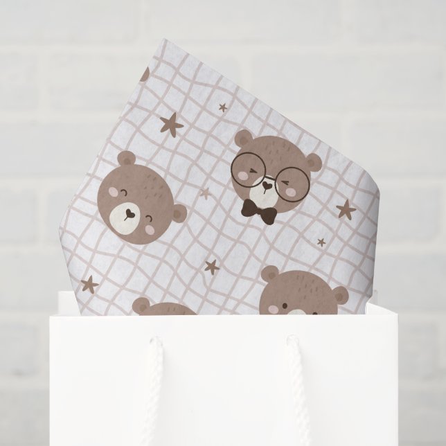 Cute Cartoon Bear Pattern Tissue Paper (Gift Bag)
