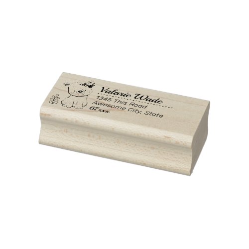 Cute Cartoon Bear Return Address Rubber Stamp