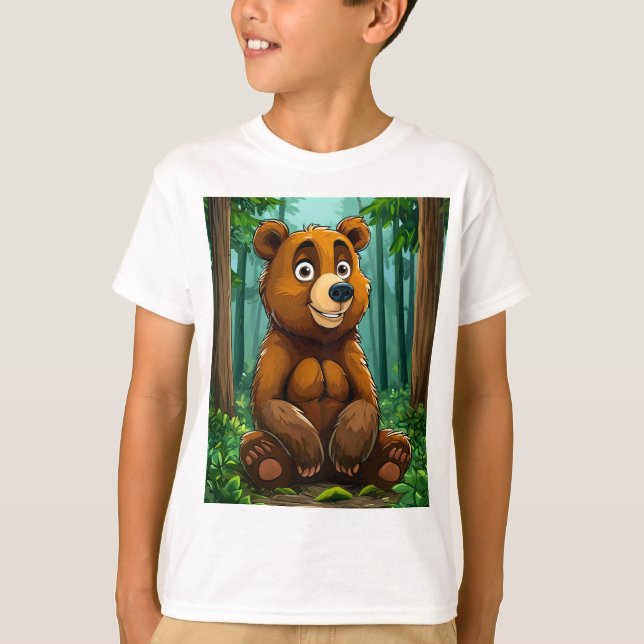 Cute Cartoon Bear T-Shirt (Front)