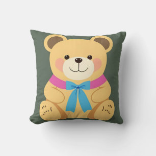 Cute Cartoon Bear Throw Pillow