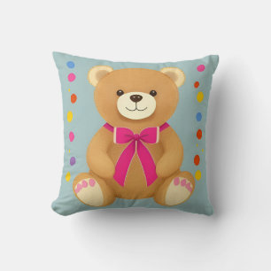 Cute Cartoon Bear Throw Pillow