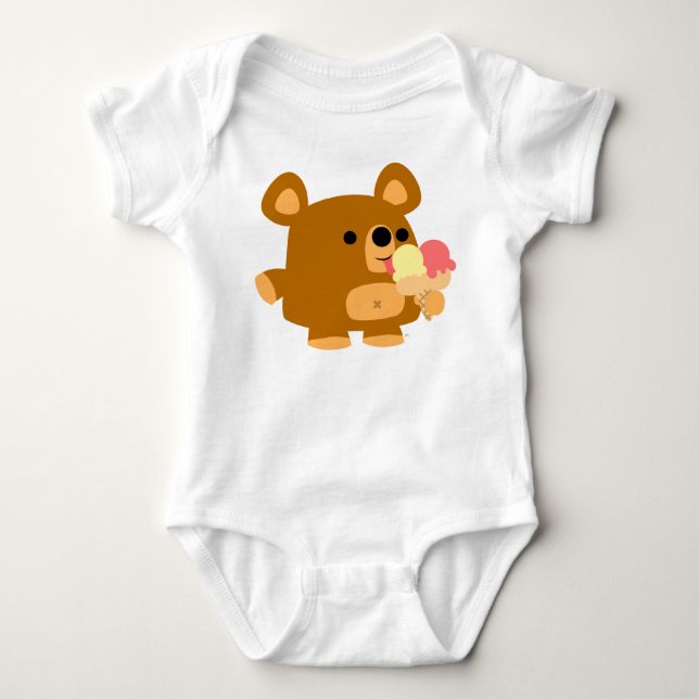 Cute Cartoon Bear with Balls :) Baby apparel Baby Bodysuit (Front)