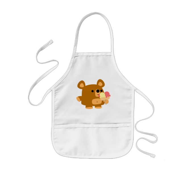 Cute Cartoon Bear with Balls :) cooking apron (Front)