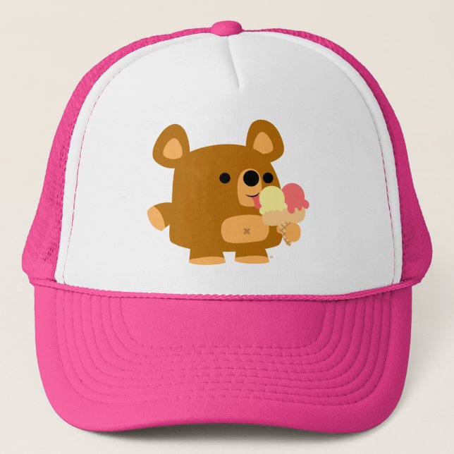 Cute Cartoon Bear with Balls :) trucker hat (Front)