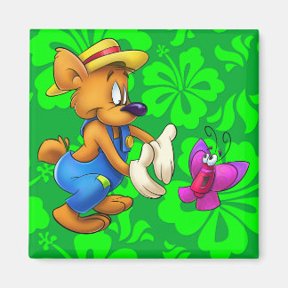 cute cartoon bear with butterfly magnet