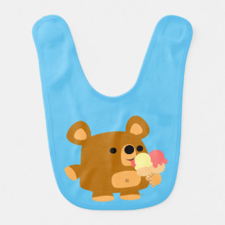 Cute Cartoon Bear with Ice Cream Baby Bib