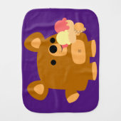 Cute Cartoon Bear with Ice Cream Burp Cloth (Front)