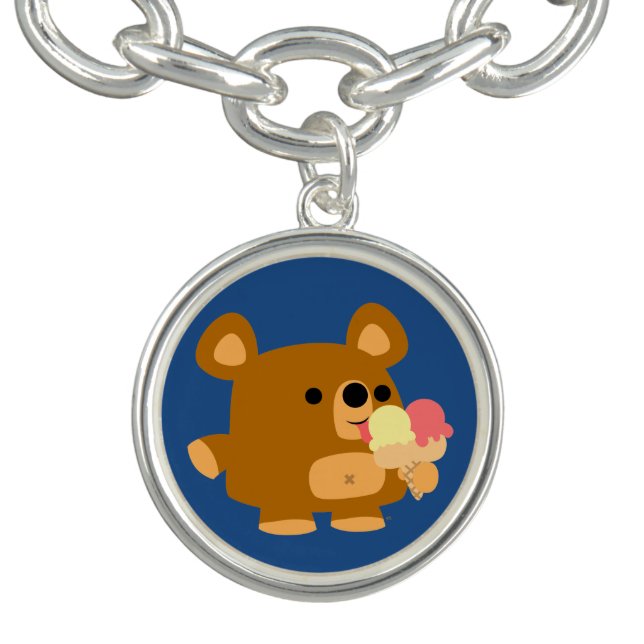 Cute Cartoon Bear with Ice Cream Charm Bracelet (Design)
